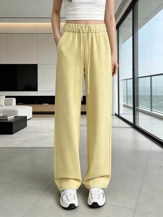 418良粉节|2026 活动爆款 面料细腻【自营】127松紧腰窄版春季百搭高密直筒休闲裤-喜出 商品图1