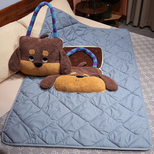 自然醒腊肠狗手提式抱枕被QYL 商品图11