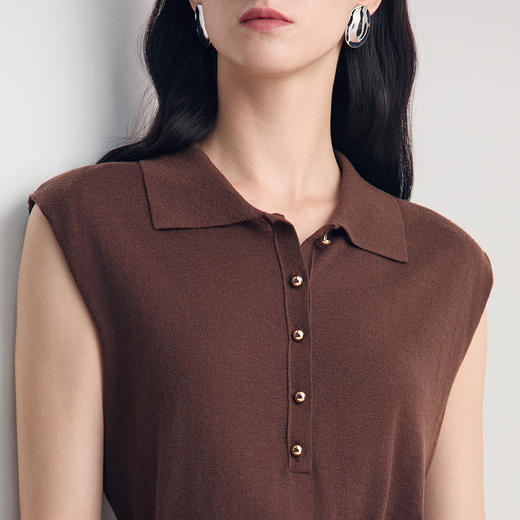 EITIE爱特爱时尚舒适修身百搭无袖针织上衣2026夏新款8601305 商品图11