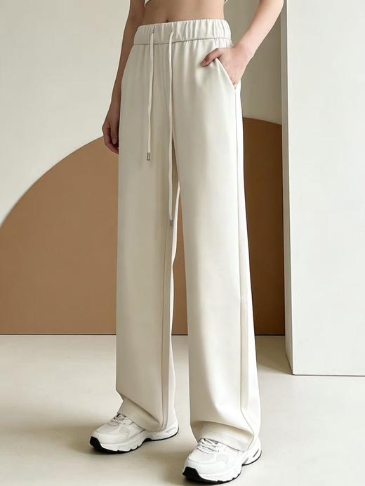 418良粉节|2026 活动爆款 面料细腻【自营】127松紧腰窄版春季百搭高密直筒休闲裤-喜出 商品图4