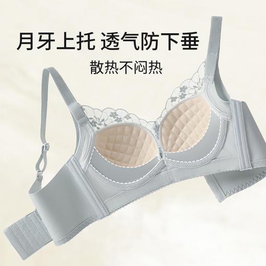 皇家丽美 2026新款蕾丝无钢圈聚拢文胸女小胸显大上托收副乳调整型内衣WW959-2 商品图2