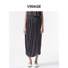 VIMAGE纬漫纪2026夏季新款不规则褶皱花苞设计显瘦松紧腰半身裙V2506210 商品缩略图0