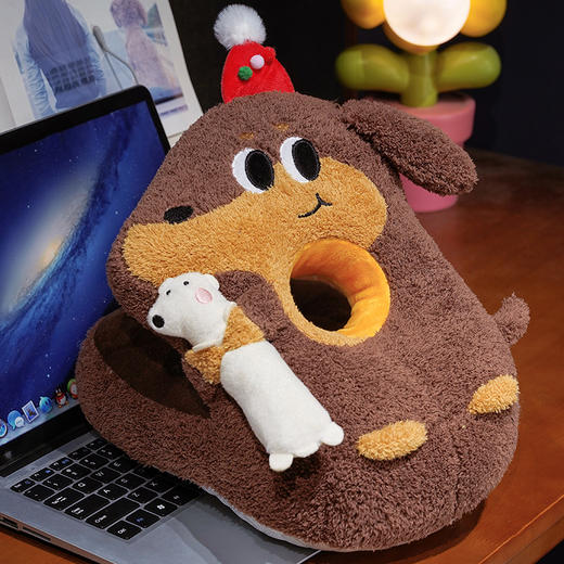 自然醒抱娃腊肠狗双面午睡枕QYL 商品图10