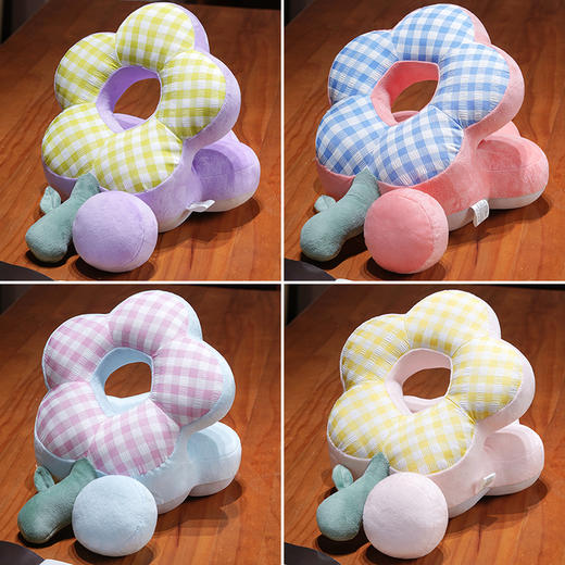 自然醒泡泡格花朵冰丝双面午睡枕QYL 商品图5