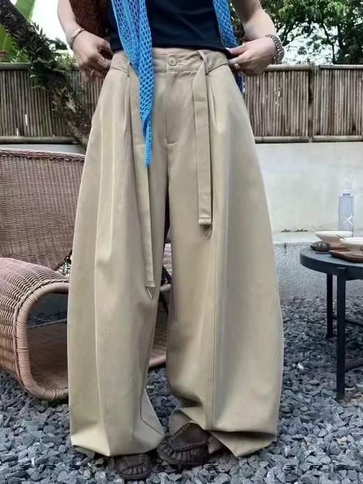 面料顺滑不透【自营】欧货慵懒风6615爆款气球裤三角腰带标休闲裤-喜出 商品图2