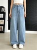 百搭简约【自营】2106 微弹春季浅色口袋立体条直筒牛仔裤-喜出 商品缩略图0