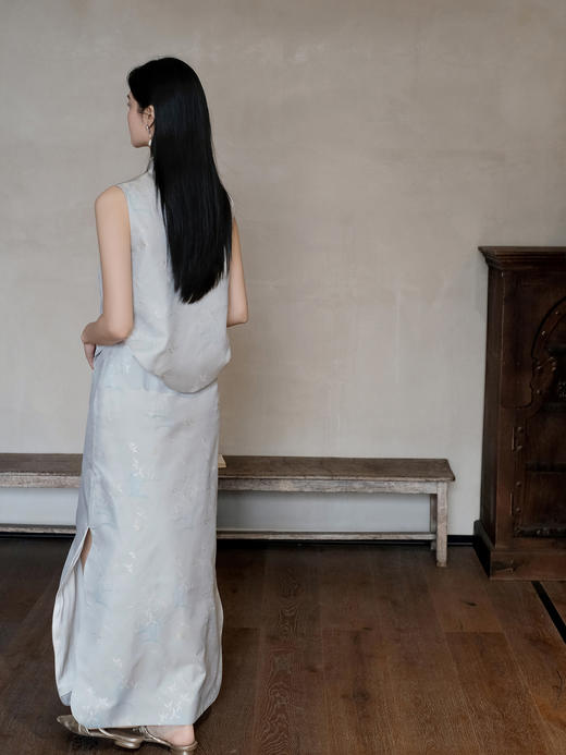 盛唐牡丹 | 兰花纹真丝异色罗半裙 商品图4