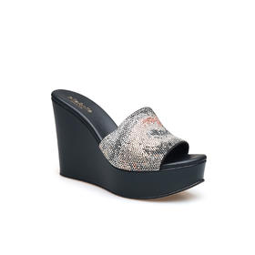 豪麟名鞋NILA&NILA女鞋凉拖织物+羊反绒面革PERU10AP黑色