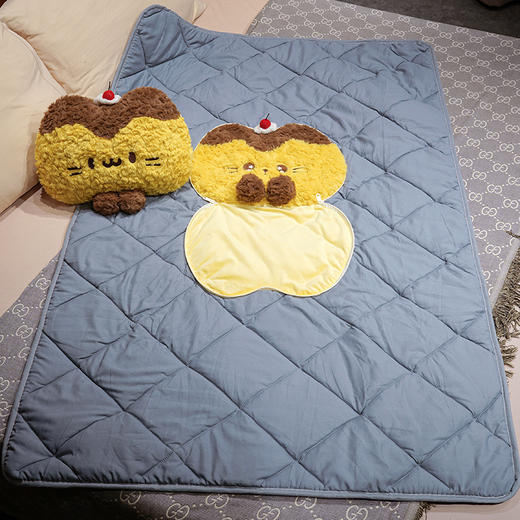 自然醒布丁猫刷花两用抱枕被QYL 商品图11