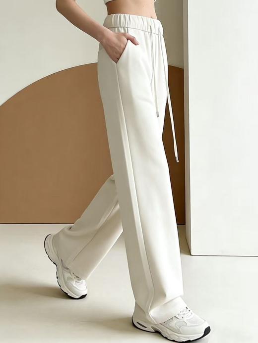 418良粉节|2026 活动爆款 面料细腻【自营】127松紧腰窄版春季百搭高密直筒休闲裤-喜出 商品图5