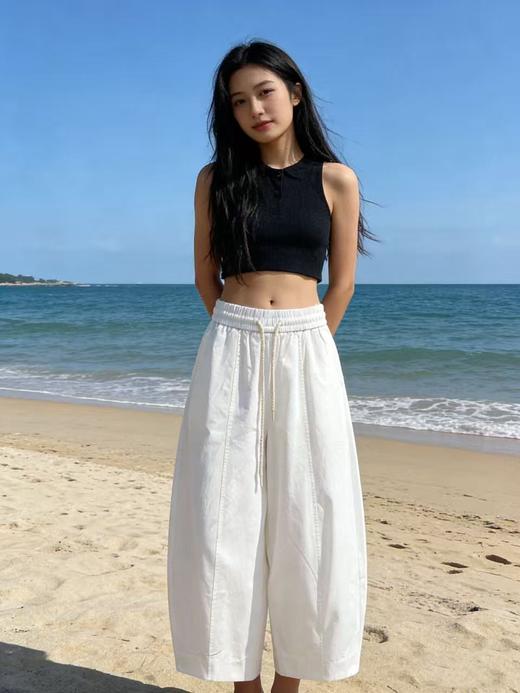 高密100%棉【自营】 裤型超好！显瘦8830水洗棉气球裤九分宽松休闲裤 -喜出 商品图2