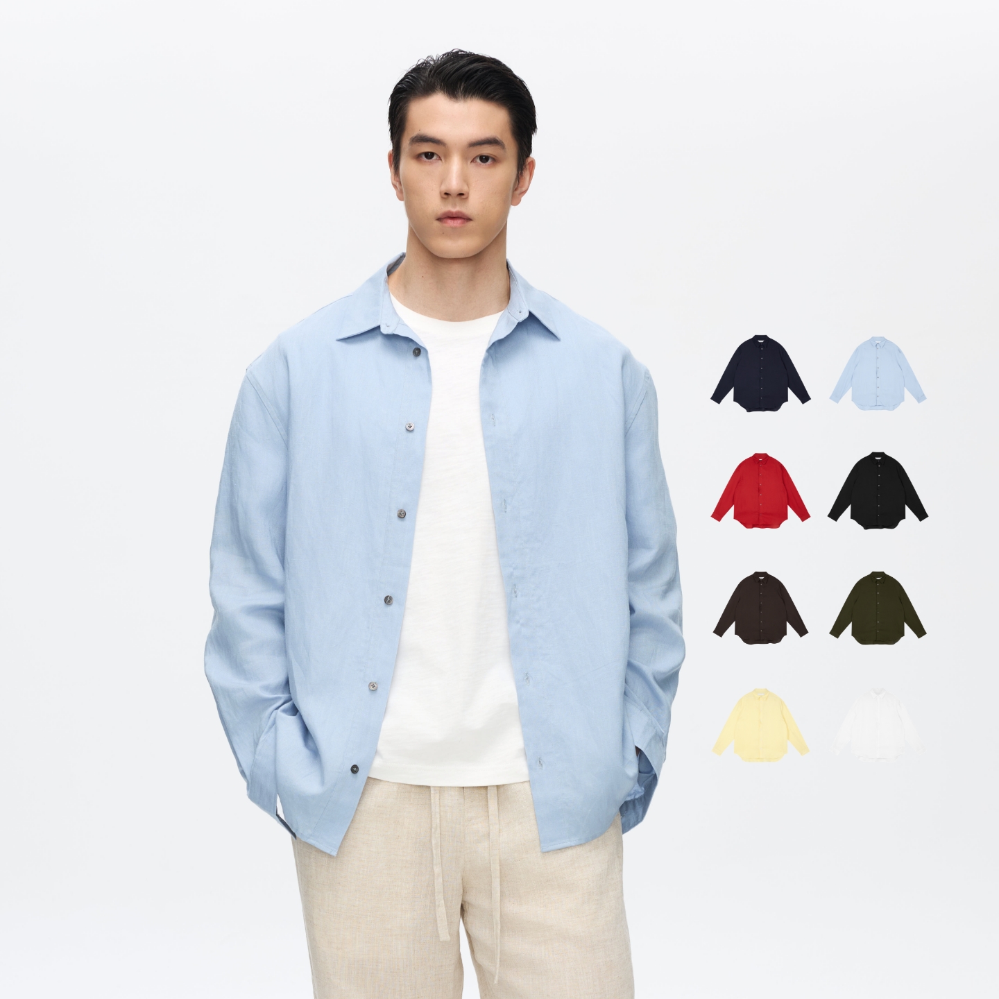 Oneup天丝亚麻衬衫