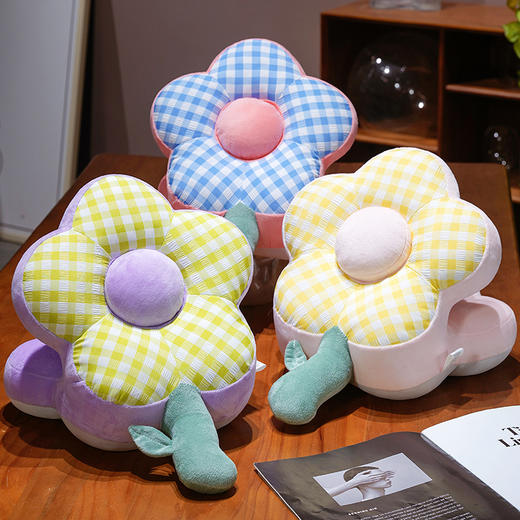 自然醒泡泡格花朵冰丝双面午睡枕QYL 商品图9