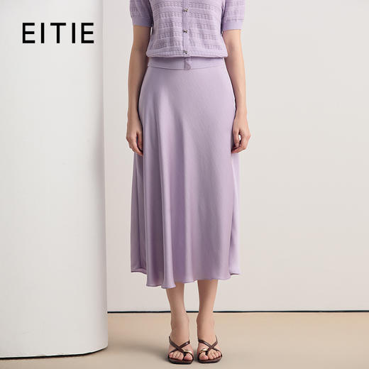 EITIE爱特爱高端优雅精致缎面垂坠显瘦半身裙2026夏新款8606306 商品图0
