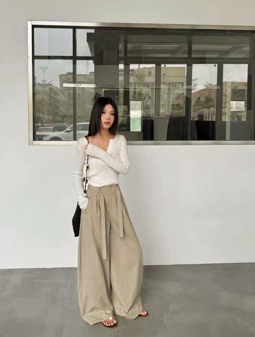 面料顺滑不透【自营】欧货慵懒风6615爆款气球裤三角腰带标休闲裤-喜出 商品图3