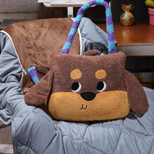自然醒腊肠狗手提式抱枕被QYL 商品图10
