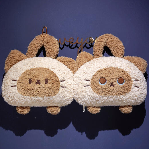 自然醒歪耳暹罗猫手提式抱枕被QYL 商品图7