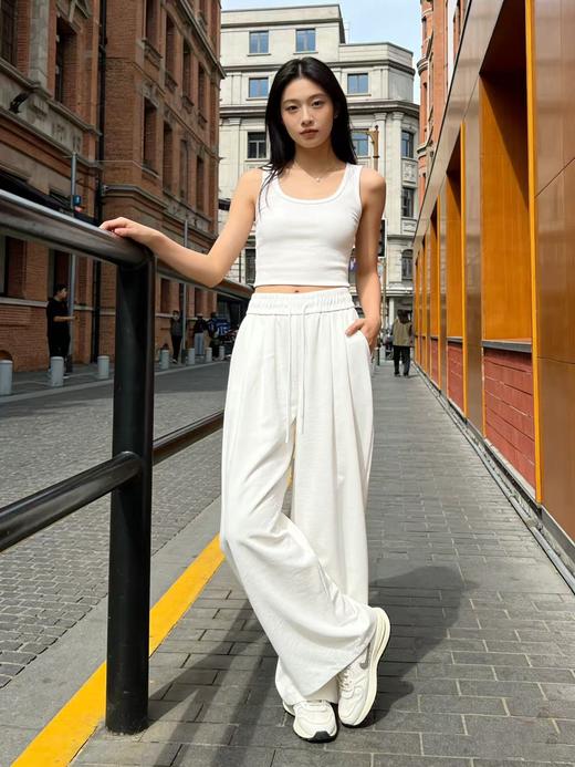 【自营】2609 韩系百搭不挑人压皱面料松紧腰休闲裤-喜出 商品图2