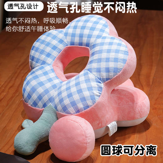 自然醒泡泡格花朵冰丝双面午睡枕QYL 商品图3