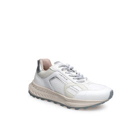 豪麟名鞋AMBITIOUS女鞋时尚休闲鞋牛皮革+织物13393WT白色