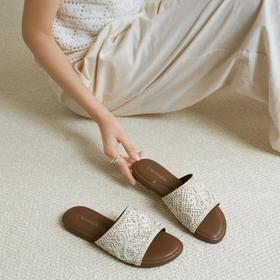 千百度2026夏季编织休闲凉拖鞋A26386588