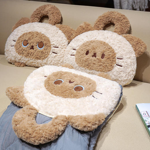 自然醒歪耳暹罗猫手提式抱枕被QYL 商品图9