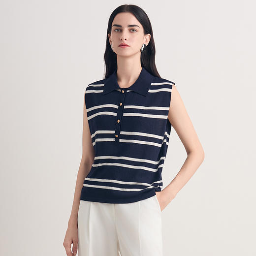 EITIE爱特爱时尚舒适修身百搭无袖针织上衣2026夏新款8601305 商品图4