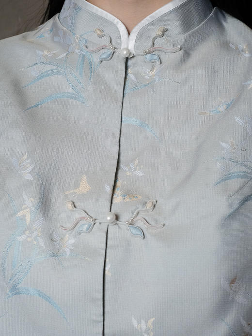 盛唐牡丹 | 兰花纹真丝异色罗马甲 商品图2