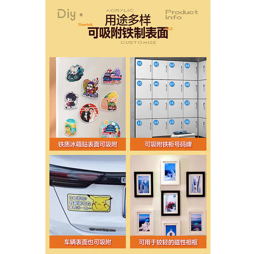 美国 卡通磁吸冰箱贴 个性创意装饰 高级感软性磁片 贴片 商品图8