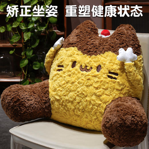 自然醒布丁猫刷花大脚拥抱式腰靠QYL 商品图4