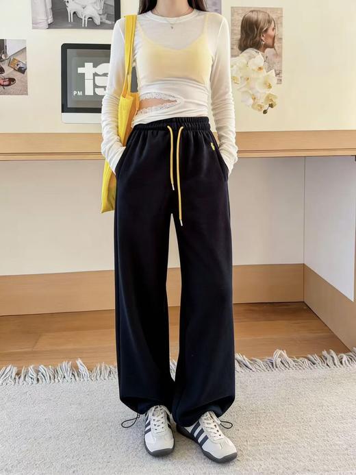 418良粉节|2026 活动爆款 【自营】6117爆款两穿休闲裤小码刺绣撞色腰绳休闲直筒裤-喜出 商品图1