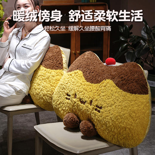 自然醒月牙布丁猫刷花大靠背QYL 商品图2