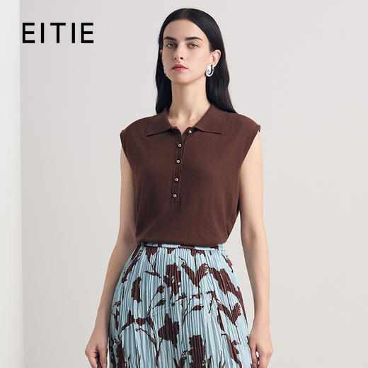 EITIE爱特爱时尚舒适修身百搭无袖针织上衣2026夏新款8601305 商品图1