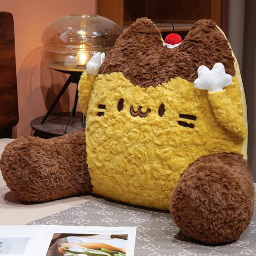 自然醒布丁猫刷花大脚拥抱式腰靠QYL 商品图14