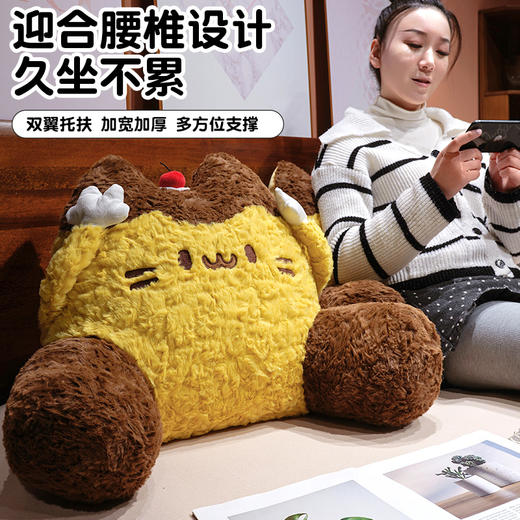 自然醒布丁猫刷花大脚拥抱式腰靠QYL 商品图2