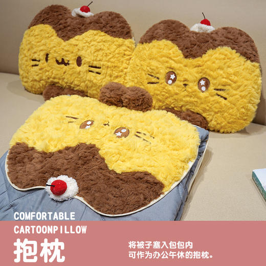 自然醒布丁猫刷花两用抱枕被QYL 商品图3