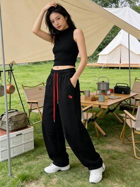 418良粉节|2026 活动爆款 小马刺绣【自营】2601两穿可收口松紧腰弯刀裤休闲裤-喜出