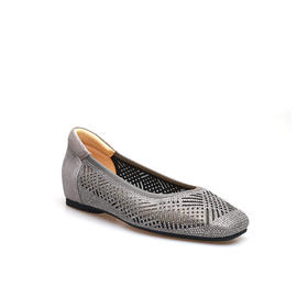 豪麟名鞋奥莱迪嘉女鞋皮鞋羊皮革DJMEO61WP202枪色  原价1660元