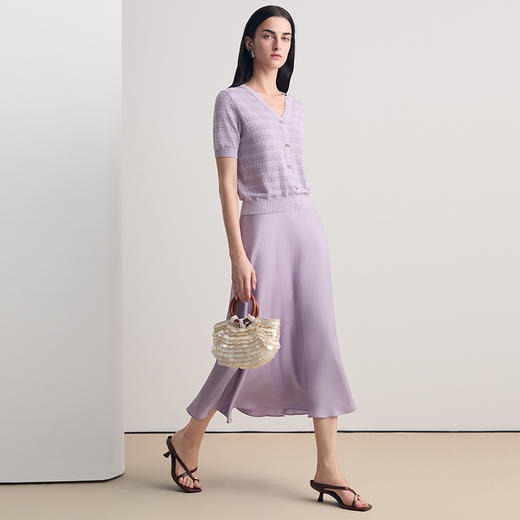 EITIE爱特爱高端优雅精致缎面垂坠显瘦半身裙2026夏新款8606306 商品图1