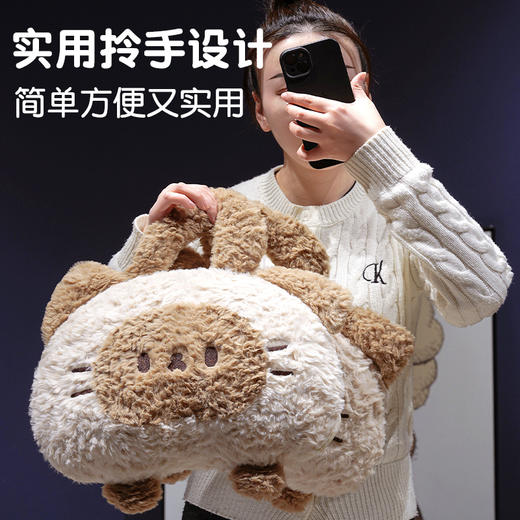 自然醒歪耳暹罗猫手提式抱枕被QYL 商品图3