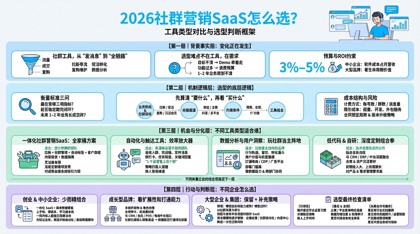 一、2026年选社群营销SaaS前，先把需求算清楚