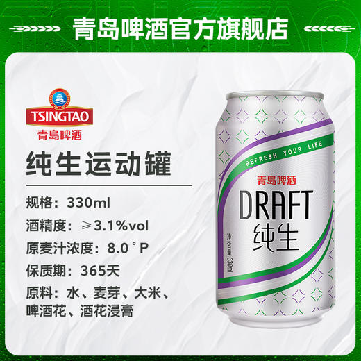 青岛啤酒 纯生330ml*24听 官方直营 整箱包邮 商品图1