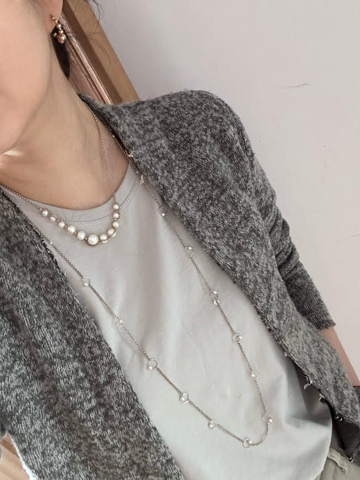 SpoiledBrat Jewelry纯银几何珍珠项链长链 商品图2
