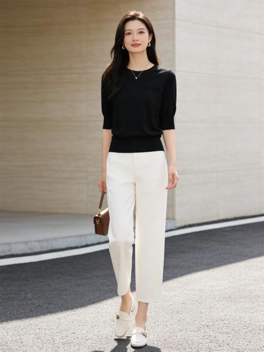 预售 臣禾【省心烟管裤】	【镰刀裤】梨形救星小个子九分裤舒柔特通勤休闲裤	9261060103 商品图8