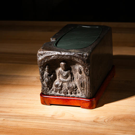 南北朝佛造像古砖镶嵌歙石制砚 商品图1