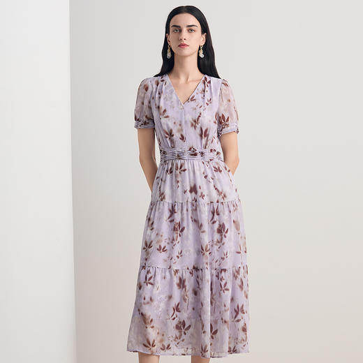 EITIE爱特爱优雅大气收腰A字印花连衣裙2026夏季新款8607332 商品图2