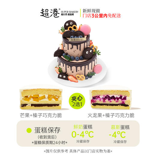 煤球的出逃派对 生日蛋糕 商品图1