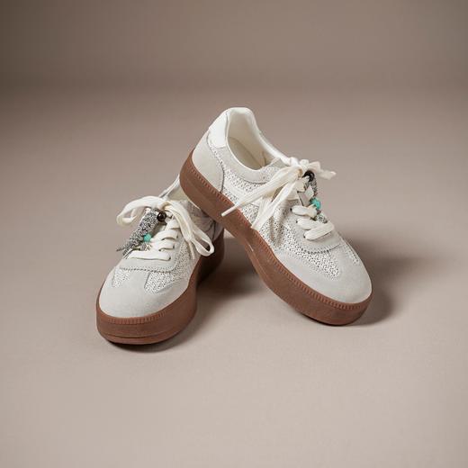 【牛剖层皮革】西村名物2026年春季新款半羊皮内里防滑厚底系带休闲鞋板鞋德训鞋X26AM18211 商品图5