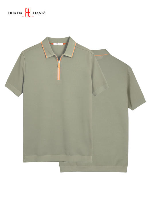 男装26春夏新品反领POLO半拉链短袖2277-G-6650 商品图1