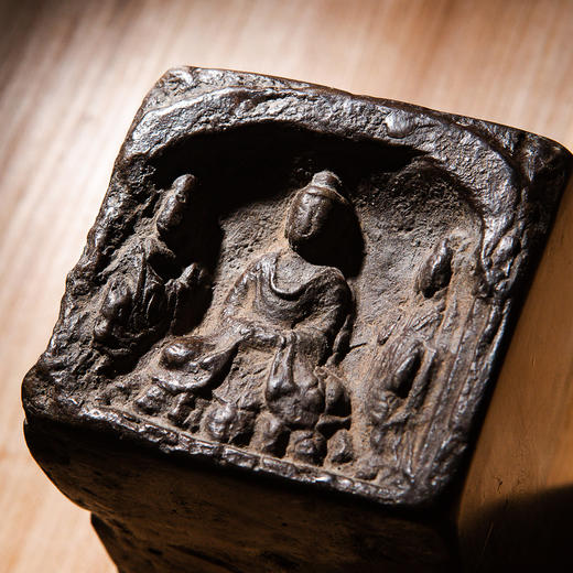 南北朝佛造像古砖镶嵌歙石制砚 商品图11